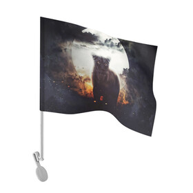 Флаг для автомобиля с принтом Львица в Курске, 100% полиэстер | Размер: 30*21 см | cat | kitten | kitty | lion | pet | tiger | арт | взгляд | животные | кот | котёнок | коты | котятки | котятушки | кошечки | кошка | кошки | лев | мордочка | тигр
