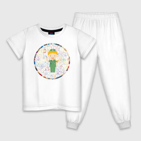 Детская пижама хлопок с принтом Медсестра АнтиПсихоВирус в Курске, 100% хлопок |  брюки и футболка прямого кроя, без карманов, на брюках мягкая резинка на поясе и по низу штанин
 | 