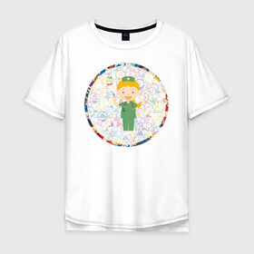Мужская футболка хлопок Oversize с принтом Медсестра АнтиПсихоВирус в Курске, 100% хлопок | свободный крой, круглый ворот, “спинка” длиннее передней части | 