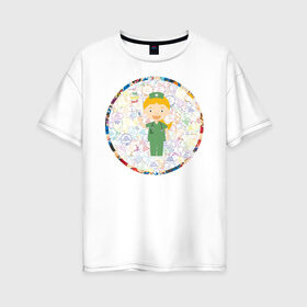 Женская футболка хлопок Oversize с принтом Медсестра АнтиПсихоВирус в Курске, 100% хлопок | свободный крой, круглый ворот, спущенный рукав, длина до линии бедер
 | 