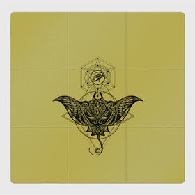 Магнитный плакат 3Х3 с принтом Скат тату в Курске, Полимерный материал с магнитным слоем | 9 деталей размером 9*9 см | глаза | знаки | морские обитатели | око фараона | символы | татуировки | узоры. | электрический скат