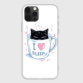 Чехол для iPhone 12 Pro Max с принтом Я Люблю Спать в Курске, Силикон |  | cat | cats | coffee | i | love | nekoffee | night | sleep | вечер | жарко | зима | кот | котенок | котик | котэ | котяра | котята | кофе | кошка | люблю | любовь | нежное | нежный | ночь | сон | спать | тепло | холод | холодно | я