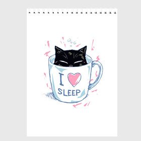 Скетчбук с принтом Я Люблю Спать в Курске, 100% бумага
 | 48 листов, плотность листов — 100 г/м2, плотность картонной обложки — 250 г/м2. Листы скреплены сверху удобной пружинной спиралью | Тематика изображения на принте: cat | cats | coffee | i | love | nekoffee | night | sleep | вечер | жарко | зима | кот | котенок | котик | котэ | котяра | котята | кофе | кошка | люблю | любовь | нежное | нежный | ночь | сон | спать | тепло | холод | холодно | я