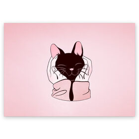 Поздравительная открытка с принтом Любовь в Курске, 100% бумага | плотность бумаги 280 г/м2, матовая, на обратной стороне линовка и место для марки
 | Тематика изображения на принте: cat | cats | heart | i | love | night | sleep | вечер | жарко | зима | кот | котенок | котик | котэ | котяра | котята | кошка | люблю | любовь | нежное | нежный | ночь | сердечко | сердце | сон | спать | тепло | холод | холодно | я
