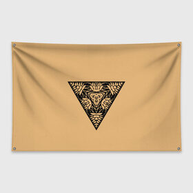 Флаг-баннер с принтом Магический треугольник-оберег в Курске, 100% полиэстер | размер 67 х 109 см, плотность ткани — 95 г/м2; по краям флага есть четыре люверса для крепления | знаки | оберег | символика | симметрия | талисман | татуировки. | треугольник | узоры
