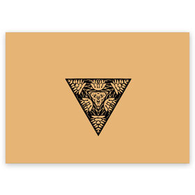 Поздравительная открытка с принтом Магический треугольник-оберег в Курске, 100% бумага | плотность бумаги 280 г/м2, матовая, на обратной стороне линовка и место для марки
 | знаки | оберег | символика | симметрия | талисман | татуировки. | треугольник | узоры