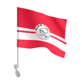 Флаг для автомобиля с принтом AJAX AMSTERDAM в Курске, 100% полиэстер | Размер: 30*21 см | ajax | amsterdam | football | holland | red | sport | team | white | амстердам | аякс | гол | голландия | красный | логотип | мяч | нидерланды | полосы | спорт | футбол