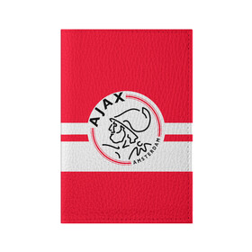 Обложка для паспорта матовая кожа с принтом AJAX AMSTERDAM в Курске, натуральная матовая кожа | размер 19,3 х 13,7 см; прозрачные пластиковые крепления | ajax | amsterdam | football | holland | red | sport | team | white | амстердам | аякс | гол | голландия | красный | логотип | мяч | нидерланды | полосы | спорт | футбол