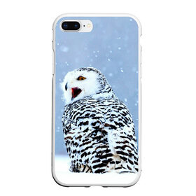 Чехол для iPhone 7Plus/8 Plus матовый с принтом Зимняя птица в Курске, Силикон | Область печати: задняя сторона чехла, без боковых панелей | животные | звери | зима | зимний | зимняя | лес | природа | птица | сова