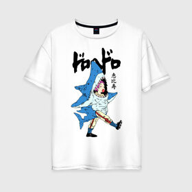 Женская футболка хлопок Oversize с принтом DOROHEDORO в Курске, 100% хлопок | свободный крой, круглый ворот, спущенный рукав, длина до линии бедер
 | anime | dorohedoro | ebisu | manga | акула | аниме | дорохедоро | манга | эбису