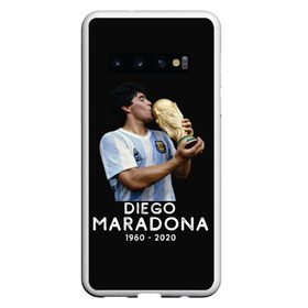 Чехол для Samsung Galaxy S10 с принтом Diego Maradona в Курске, Силикон | Область печати: задняя сторона чехла, без боковых панелей | 10 | 1960 | 2020 | argentina | barcelona | diego | football | legend | leo | lionel | maradona | messi | retro | rip | soccer | аргентина | барселона | бога | диего | легенда | лионель | марадона | месси | мяч | ретро | рука | форма | футбол