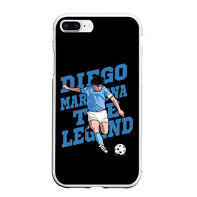 Чехол для iPhone 7Plus/8 Plus матовый с принтом Diego Maradona в Курске, Силикон | Область печати: задняя сторона чехла, без боковых панелей | 10 | 1960 | 2020 | argentina | barcelona | diego | football | legend | leo | lionel | maradona | messi | retro | rip | soccer | аргентина | барселона | бога | диего | легенда | лионель | марадона | месси | мяч | ретро | рука | форма | футбол