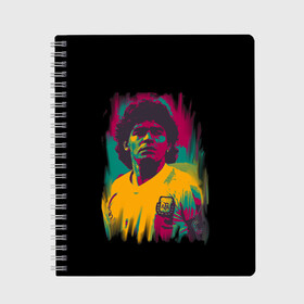 Тетрадь с принтом Diego Maradona в Курске, 100% бумага | 48 листов, плотность листов — 60 г/м2, плотность картонной обложки — 250 г/м2. Листы скреплены сбоку удобной пружинной спиралью. Уголки страниц и обложки скругленные. Цвет линий — светло-серый
 | Тематика изображения на принте: 10 | 1960 | 2020 | argentina | barcelona | diego | football | legend | leo | lionel | maradona | messi | retro | rip | soccer | аргентина | барселона | бога | диего | легенда | лионель | марадона | месси | мяч | ретро | рука | форма | футбол