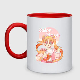 Кружка двухцветная с принтом Sailor Moon Coffee в Курске, керамика | объем — 330 мл, диаметр — 80 мм. Цветная ручка и кайма сверху, в некоторых цветах — вся внутренняя часть | anime | animegirl | cute | kavai | kavaii | madara | manga | sailor | sailorchibimoon | sailorjupiter | sailormars | sailormercury | sailormoon | sailormooncrystal | sailorvenus | usagi | usagitsukino | аниме | анимесейлормун | каваи | сейлормун