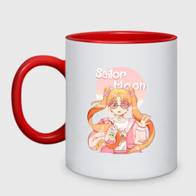 Кружка двухцветная с принтом Sailor Moon Coffee в Курске, керамика | объем — 330 мл, диаметр — 80 мм. Цветная ручка и кайма сверху, в некоторых цветах — вся внутренняя часть | Тематика изображения на принте: anime | animegirl | cute | kavai | kavaii | madara | manga | sailor | sailorchibimoon | sailorjupiter | sailormars | sailormercury | sailormoon | sailormooncrystal | sailorvenus | usagi | usagitsukino | аниме | анимесейлормун | каваи | сейлормун