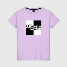 Женская футболка хлопок с принтом Ход королевы / The Que в Курске, 100% хлопок | прямой крой, круглый вырез горловины, длина до линии бедер, слегка спущенное плечо | Тематика изображения на принте: gambit | the queens 