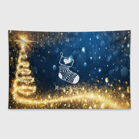 Флаг-баннер с принтом Marry Christmas в Курске, 100% полиэстер | размер 67 х 109 см, плотность ткани — 95 г/м2; по краям флага есть четыре люверса для крепления | christmas зима | new year | winter | новогодний | новый год | рождество | текстура | украшение
