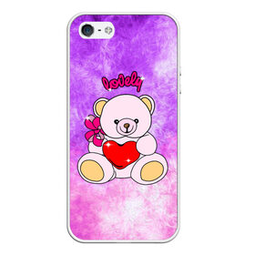 Чехол для iPhone 5/5S матовый с принтом Lovely bear в Курске, Силикон | Область печати: задняя сторона чехла, без боковых панелей | bear | love is | teddy | богиня | валентина | влюбленный | девушке | дочь | жена | игрушка | лучшая | любимая | люблю | мама | марта | медведь | медведь с сердцем | медвежата | мишка тедди | плюшевые | подарок