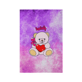 Обложка для паспорта матовая кожа с принтом Lovely bear в Курске, натуральная матовая кожа | размер 19,3 х 13,7 см; прозрачные пластиковые крепления | bear | love is | teddy | богиня | валентина | влюбленный | девушке | дочь | жена | игрушка | лучшая | любимая | люблю | мама | марта | медведь | медведь с сердцем | медвежата | мишка тедди | плюшевые | подарок