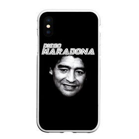 Чехол для iPhone XS Max матовый с принтом Диего Марадона в Курске, Силикон | Область печати: задняя сторона чехла, без боковых панелей | diego | diego armando maradona | maradona | аргентина | диего | король | легенда | марадона | нападающий | полузащитник | футбол | футболист