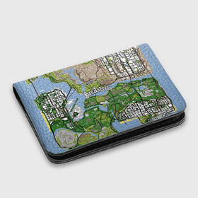 Картхолдер с принтом с принтом GTA San Andreas map в Курске, натуральная матовая кожа | размер 7,3 х 10 см; кардхолдер имеет 4 кармана для карт; | game | grand theft auto | gta san andreas | гта сан андреас | игра | карта | самп