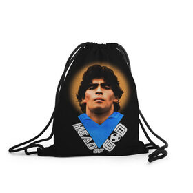 Рюкзак-мешок 3D с принтом Diego Maradona в Курске, 100% полиэстер | плотность ткани — 200 г/м2, размер — 35 х 45 см; лямки — толстые шнурки, застежка на шнуровке, без карманов и подкладки | diego | diego armando maradona | legend | maradona | аргентина | диего | король | легенда | марадона | нападающий | полузащитник | футбол | футболист