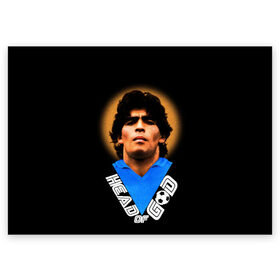 Поздравительная открытка с принтом Diego Maradona в Курске, 100% бумага | плотность бумаги 280 г/м2, матовая, на обратной стороне линовка и место для марки
 | Тематика изображения на принте: diego | diego armando maradona | legend | maradona | аргентина | диего | король | легенда | марадона | нападающий | полузащитник | футбол | футболист