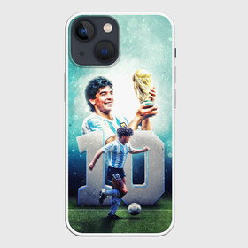 Чехол для iPhone 13 mini с принтом 10 number в Курске,  |  | 10 номер | diego | football | maradona | maradonna | арегнтина | бога | диего | марадона | марадонна | ретро | рука | сборная аргентины | футбол | футболист