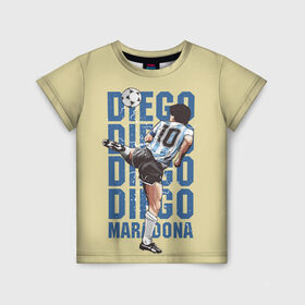 Детская футболка 3D с принтом Diego Diego в Курске, 100% гипоаллергенный полиэфир | прямой крой, круглый вырез горловины, длина до линии бедер, чуть спущенное плечо, ткань немного тянется | 10 номер | diego | football | maradona | maradonna | арегнтина | бога | диего | марадона | марадонна | ретро | рука | сборная аргентины | футбол | футболист