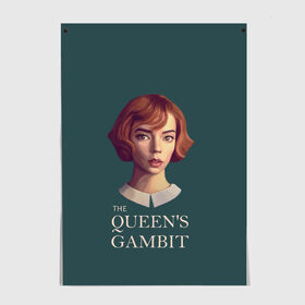 Постер с принтом The Queens Gambit в Курске, 100% бумага
 | бумага, плотность 150 мг. Матовая, но за счет высокого коэффициента гладкости имеет небольшой блеск и дает на свету блики, но в отличии от глянцевой бумаги не покрыта лаком | netflix | the queens gambit | королева | нетфликс | сериалы | ход королевы | шахматы