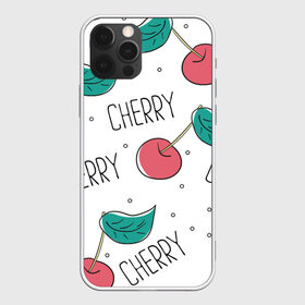Чехол для iPhone 12 Pro Max с принтом Вишенки Cherry в Курске, Силикон |  | cherry | белый | вишня | красный | лето | надпись | сад | черенок | черешня | ягода