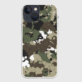 Чехол для iPhone 13 mini с принтом Камуфляж с кляксами в Курске,  |  | гранж | камуфляж | капли | милитари | паттрен | пятно | хаки