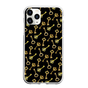 Чехол для iPhone 11 Pro матовый с принтом Золотые ключики в Курске, Силикон |  | gold | golden | hipster | pattern | retro | винтаж | волшебный | джаз | замок | золотистый | золото | золотой ключик | империя | классика | ключ | ключик | корона | открытие | паттерн | ретро стиль | символ | сказочный