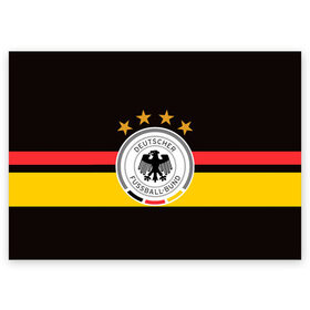 Поздравительная открытка с принтом СБОРНАЯ ГЕРМАНИИ в Курске, 100% бумага | плотность бумаги 280 г/м2, матовая, на обратной стороне линовка и место для марки
 | Тематика изображения на принте: flag | football | germany | logo | sport | team | германия | логотип | сборная | спорт | флаг | футбол