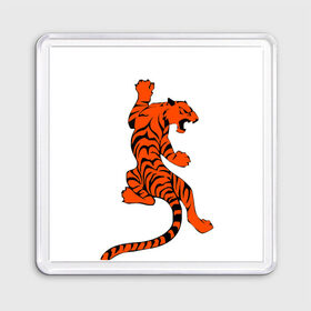 Магнит 55*55 с принтом тигр в Курске, Пластик | Размер: 65*65 мм; Размер печати: 55*55 мм | Тематика изображения на принте: beautiful tiger | tiger | красивый тигр | тигр