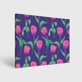 Холст прямоугольный с принтом Тюльпаны на фиолетовом фоне в Курске, 100% ПВХ |  | зеленый | листья | любовь | паттерн | праздник | природа | растения | розовый | романтика | тюльпаны | узор | фиолетовый | цветы