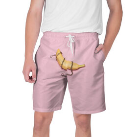 Мужские шорты 3D с принтом Банана в Курске,  полиэстер 100% | прямой крой, два кармана без застежек по бокам. Мягкая трикотажная резинка на поясе, внутри которой широкие завязки. Длина чуть выше колен | 