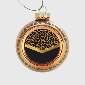Стеклянный ёлочный шар с принтом Леопардовый принт в Курске, Стекло | Диаметр: 80 мм | success | swagg | блеск | блестки | животнй принт | золотистый | золото | золотой | леопард | леопардовый принт | понты | тигровый