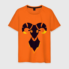 Мужская футболка хлопок с принтом дьявольский овен в Курске, 100% хлопок | прямой крой, круглый вырез горловины, длина до линии бедер, слегка спущенное плечо. | 