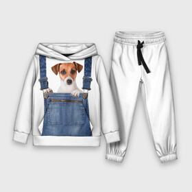 Детский костюм 3D (с толстовкой) с принтом ЩЕНОК В КАРМАШКЕ в Курске,  |  | dog | jeans | packet | гав | джинсовый | дружок | животные | звери | карман | комбинезон | ломашние | одежда | пес | собака | щенок