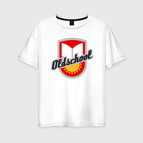 Женская футболка хлопок Oversize с принтом Олдскул в Курске, 100% хлопок | свободный крой, круглый ворот, спущенный рукав, длина до линии бедер
 | 