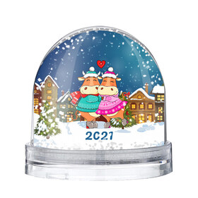 Снежный шар с принтом Влюбленные бык и корова 2021 в Курске, Пластик | Изображение внутри шара печатается на глянцевой фотобумаге с двух сторон | 2021 | 7 января | bull | newyear | santa | бык | быки | бычок | год быка | дед мороз | корова | новогодние каникулы | новогодние праздники | новый 2021 | новый год | новый год 2021 | рождество | сани | санта | санта клаус
