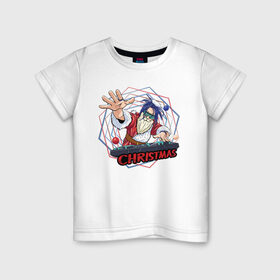 Детская футболка хлопок с принтом Santa Claus DJ в Курске, 100% хлопок | круглый вырез горловины, полуприлегающий силуэт, длина до линии бедер | 