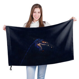 Флаг 3D с принтом Космонавт в Курске, 100% полиэстер | плотность ткани — 95 г/м2, размер — 67 х 109 см. Принт наносится с одной стороны | cosmos | space | галактика | космонавт | космос | млечный путь | скафандр