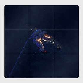 Магнитный плакат 3Х3 с принтом Космонавт в Курске, Полимерный материал с магнитным слоем | 9 деталей размером 9*9 см | Тематика изображения на принте: cosmos | space | галактика | космонавт | космос | млечный путь | скафандр