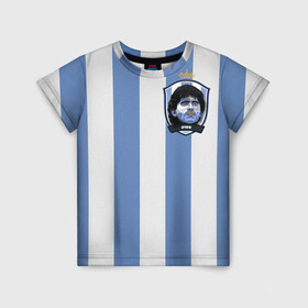 Детская футболка 3D с принтом Диего Армандо Марадона D10S в Курске, 100% гипоаллергенный полиэфир | прямой крой, круглый вырез горловины, длина до линии бедер, чуть спущенное плечо, ткань немного тянется | d10s | maradona | аргентина | армандо | барселона | бога | джерси | диего | легенда | марадон | марадона | марадоны | рука | форма