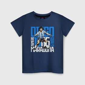 Детская футболка хлопок с принтом 10 Diego Maradona в Курске, 100% хлопок | круглый вырез горловины, полуприлегающий силуэт, длина до линии бедер | 10 номер | diego | football | maradona | maradonna | арегнтина | бога | диего | марадона | марадонна | ретро | рука | сборная аргентины | футбол | футболист