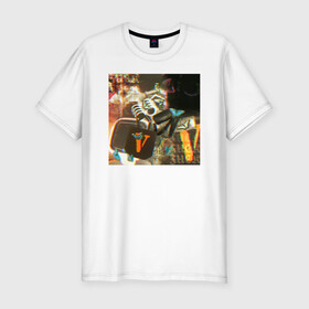 Мужская футболка хлопок Slim с принтом Playboi Carti PHOTO в Курске, 92% хлопок, 8% лайкра | приталенный силуэт, круглый вырез ворота, длина до линии бедра, короткий рукав | fashion | hip hop | photo | rap | text | top