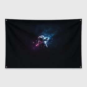 Флаг-баннер с принтом Космонавт в Курске, 100% полиэстер | размер 67 х 109 см, плотность ткани — 95 г/м2; по краям флага есть четыре люверса для крепления | cosmos | space | вселенная | звезды | космонавт | космос | млечный путь