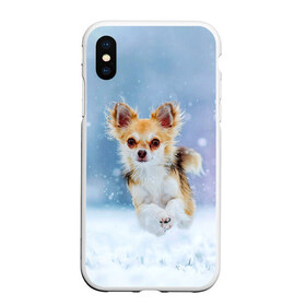 Чехол для iPhone XS Max матовый с принтом Чихуахуа в снегу в Курске, Силикон | Область печати: задняя сторона чехла, без боковых панелей | Тематика изображения на принте: dog | животные | зима | пес | природа | снег | собака | собаки | собакчка | собачки | чихуа хуа | чихуахуа